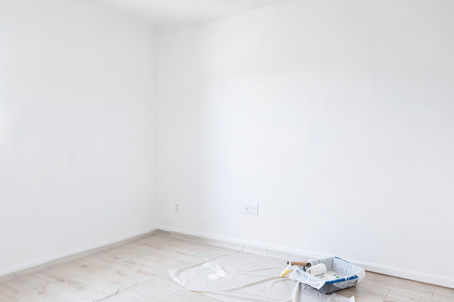 Freshly painted empty rental unit ready for handover